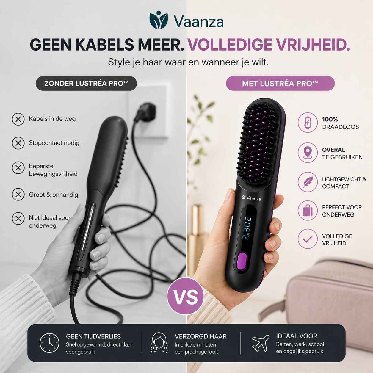 Lustréa Pro™ - Draadloze Stijl Borstel - Vaanza