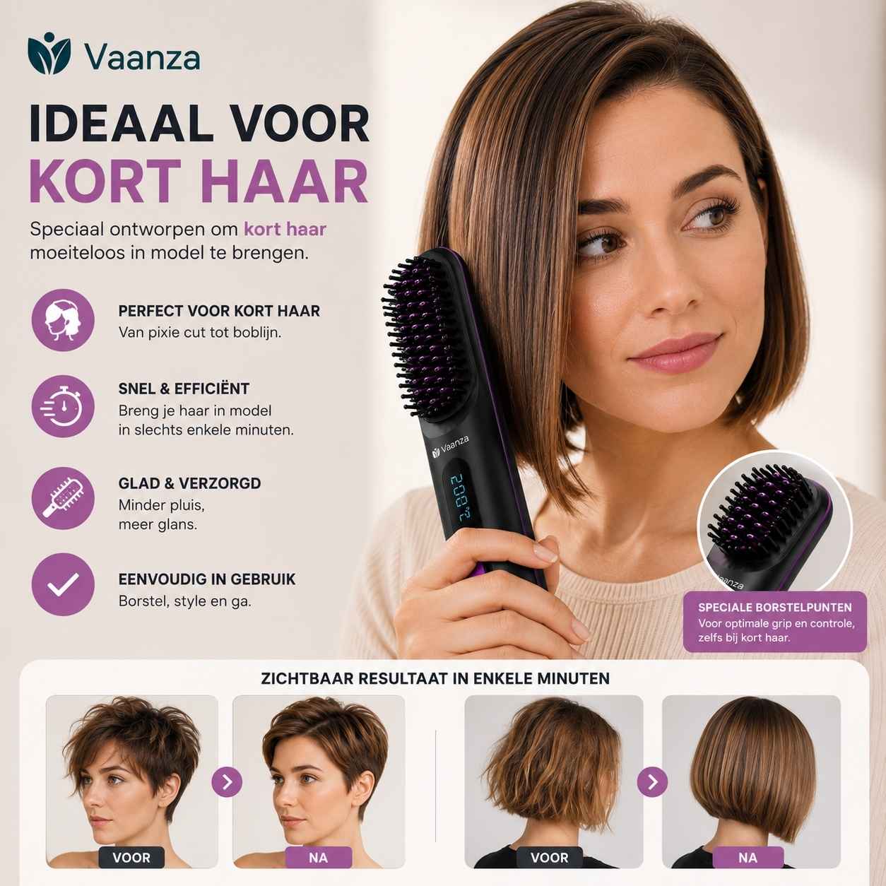 Lustréa Pro™ - Draadloze Stijl Borstel - Vaanza
