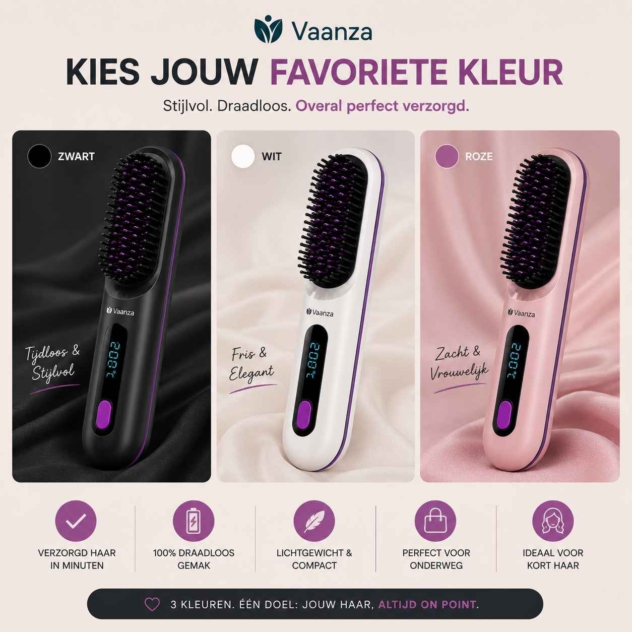 Lustréa Pro™ - Draadloze Stijl Borstel - Vaanza