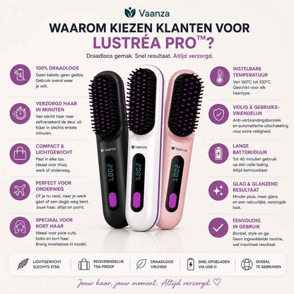 Lustréa Pro™ - Draadloze Stijl Borstel