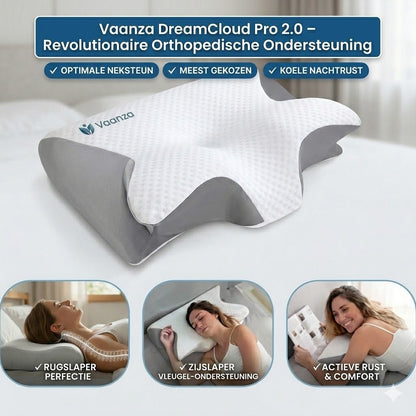 DreamCloud Pro 2.0 – Ergonomisch Kussen voor Comfort en Ondersteuning - Vaanza