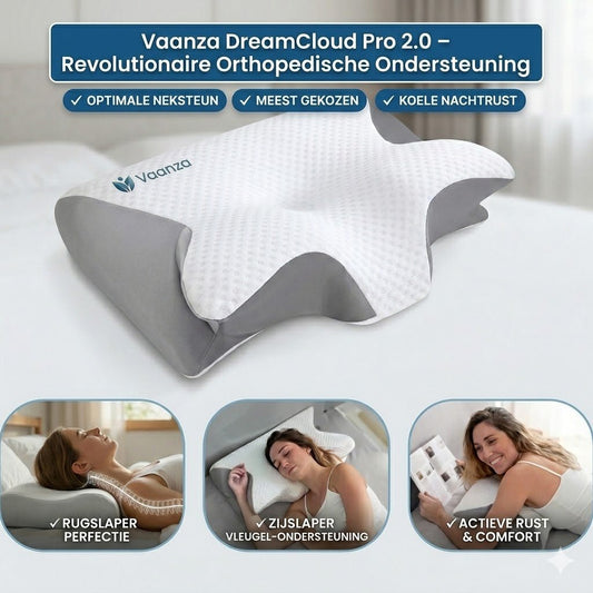 DreamCloud Pro 2.0 – Ergonomisch Kussen voor Comfort en Ondersteuning - Vaanza