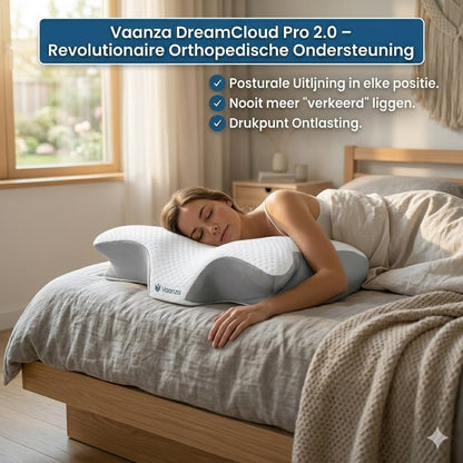DreamCloud Pro 2.0 – Ergonomisch Kussen voor Comfort en Ondersteuning - Vaanza